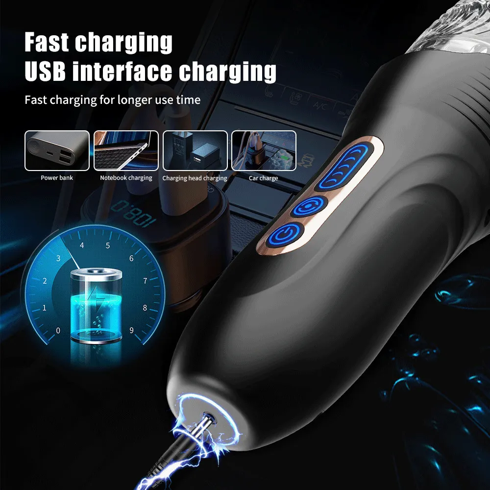 Vibratoren Automatischer Masturbator für Mann Teleskop-Rotationsvibrator Oralsex Eicheltrainer Massage Masturbat_voghion.com