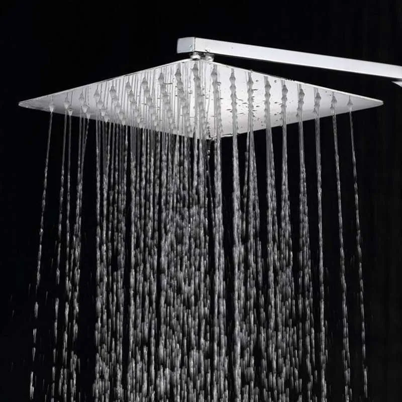 1 st 4/6/8/10 tum rostfritt stål fyrkantigt runda vattenfall duschhuvuden för badrum över huvudet vägg tak monterat regnhuvud HKD230825 HKD230825