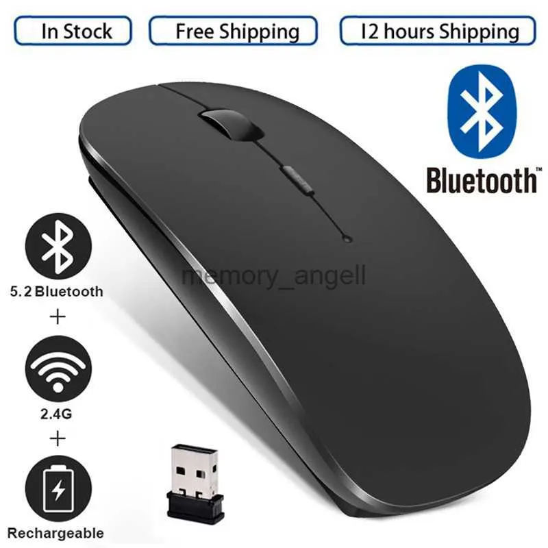 Souris sans fil rechargeable Souris Bluetooth Ordinateur Ergonomique Mini USB Mause 2.4Ghz Souris optique Macbook silencieuse pour ordinateur portable HKD230825