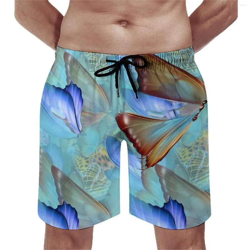 Short de bain pour hommes, planche de papillon en mouvement, Art abstrait, pantalon court amusant, personnalisé, surf, maillot de bain à séchage rapide, idée cadeau