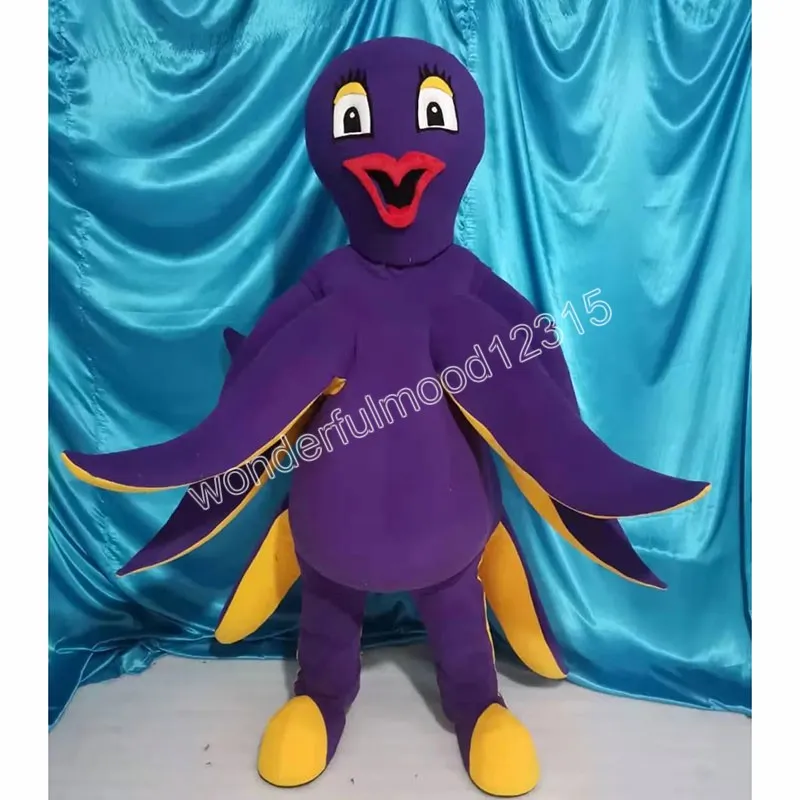 Halloween nouvelle entreprise personnalisé drôle violet poulpe mascotte Costumes dessin animé Halloween mascotte pour adultes