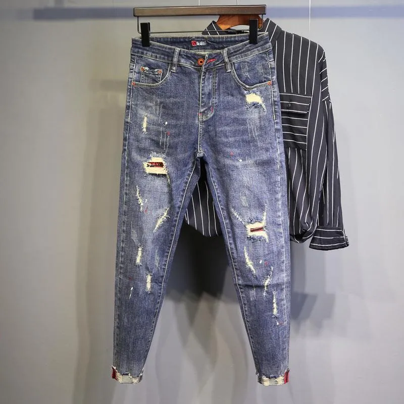 Dżinsy męskie dżinsy dla mężczyzn Harem Low Rise Grunge Y2K Denim Męs Mens Cowboy Pants But Cut Oryginalne umyte xs miękkie proste luźne spodnie 230825