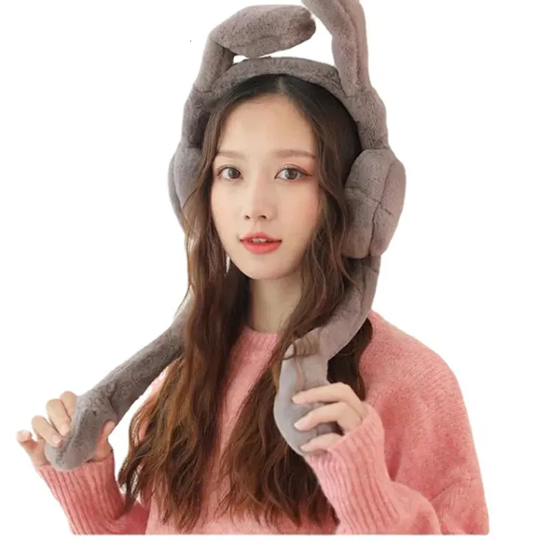 Ear Muffs Arrival Internet Celebrity Bunny Earmuffs Ears Will Move Girls Are Cute In Winter To Keep Warm and Cold Warmers Bags 230824