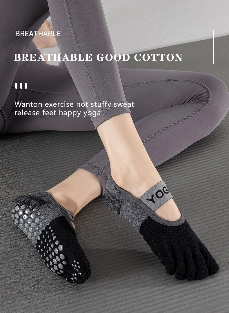 2 Paires De Chaussettes Pilates/Yoga Antidérapantes - Taille Unique Femme, Semelle Silicone, Confort Coton