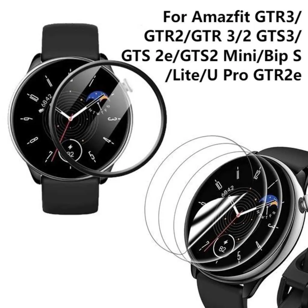 Amazfit gtr3/gtr2/gtr 3/2 gts3/gts 2e/gts2 mini/bip s/lite/u pro gtr2e gts2e 3d 곡선 에지 스크린 보호기