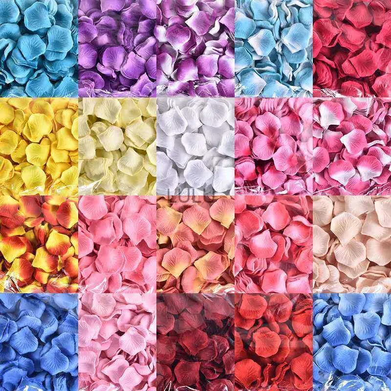 100/500/1000pcs sztuczne płatki róży romantyczny sztuczny kwiat jedwabne płatki Walentynki Wedding Flower Dekoracja płatków HKD230825 HKD230825