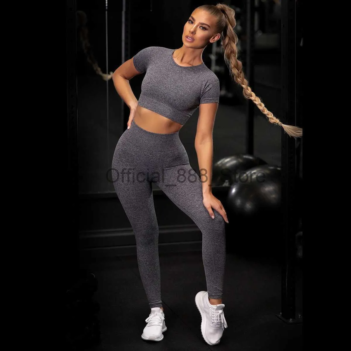 Womens Seamless Yoga Set Crop Top And Short Sleeve Purple Sports Bra For Athletic  Wear, Gym Leggings Included Style X0825 From Official_888_store, $16.18