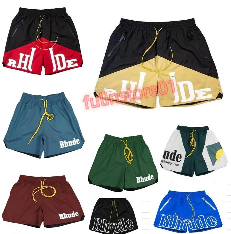 Designer-Shorts Rhude Herren-Shorts, athletisch, lässig, Netzstoff, kurz, für Herren und Damen, hochwertig, klassisch, Strandmode, Luxus-Designer, lässig, Straße, Hip-Hop, Paare g1