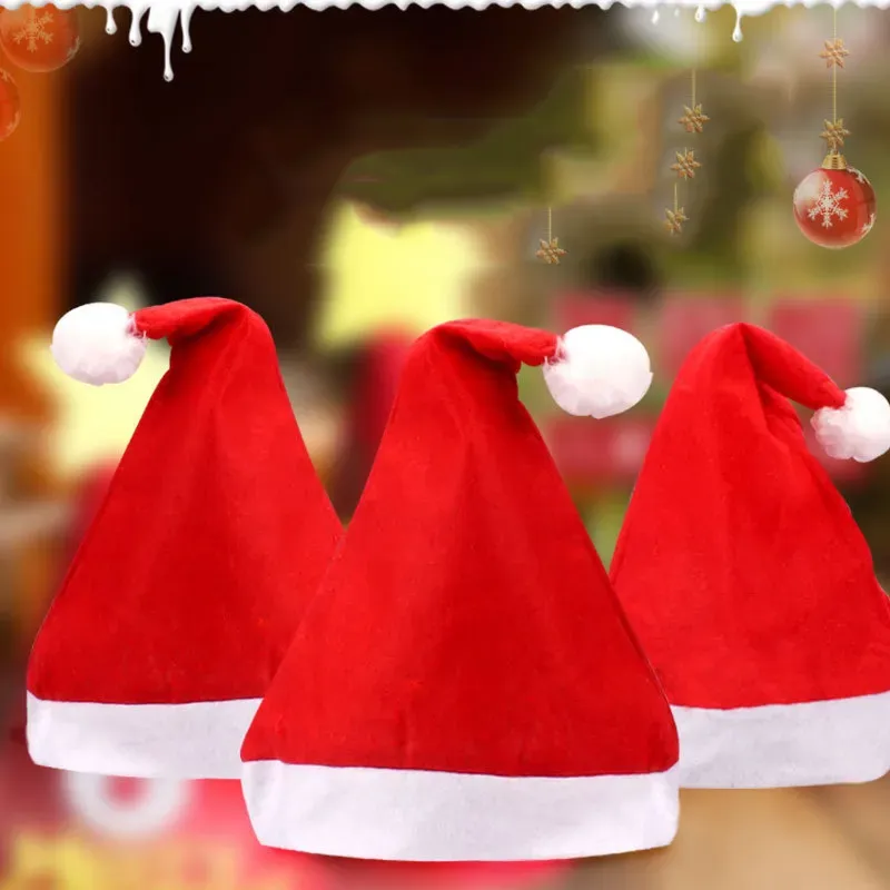 Christmas Decoration Plush Hat Santa Claus Cosplay Hats Children Decor Caps Adult Red Thicken Cap Festival Party Supplies BH4941 WLY