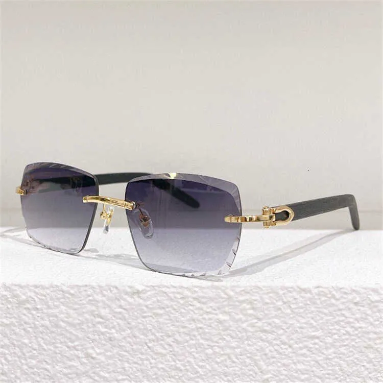 Diseñador de moda top Carti gafas de sol tipos de borde de corte personalizado sin montura ins net red mujeres ct0013 Reproducción perfecta