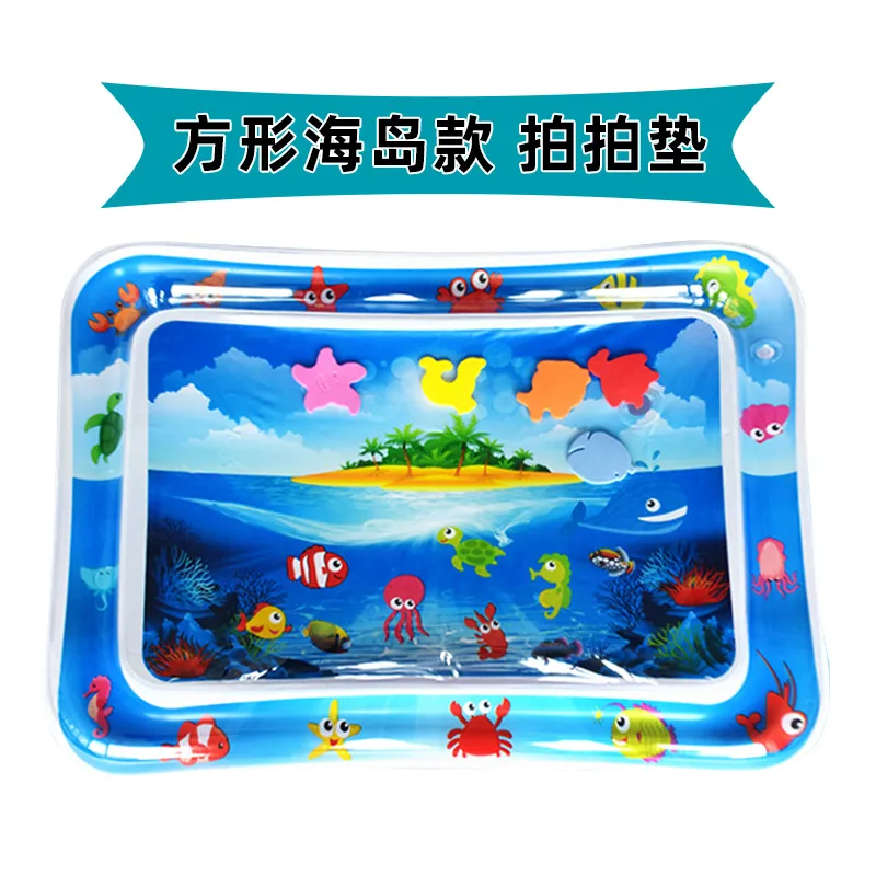 Tappetino Gonfiabile Per Pancia 2 Pezzi – Per Tummy Time, PVC BPA-free, Con Figure Galleggianti, Sviluppo Sensoriale Da 3 Mesi