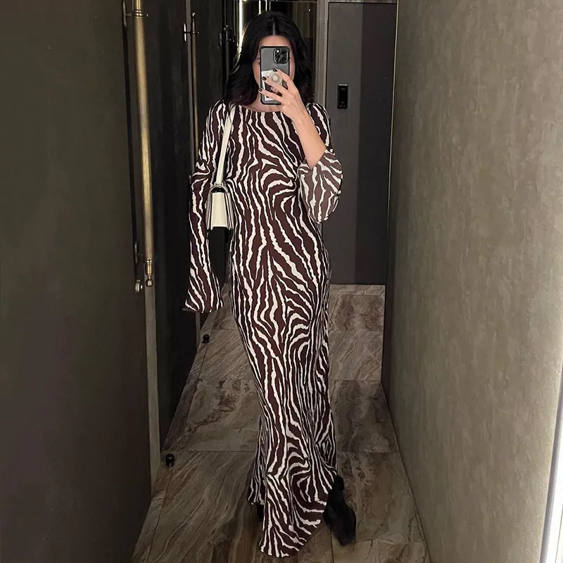 DVF ワンピース Geri zebra-print jersey maxi dress982316 Diane von Furstenberg Geri Dress in Zebra Blue | REVOLVE