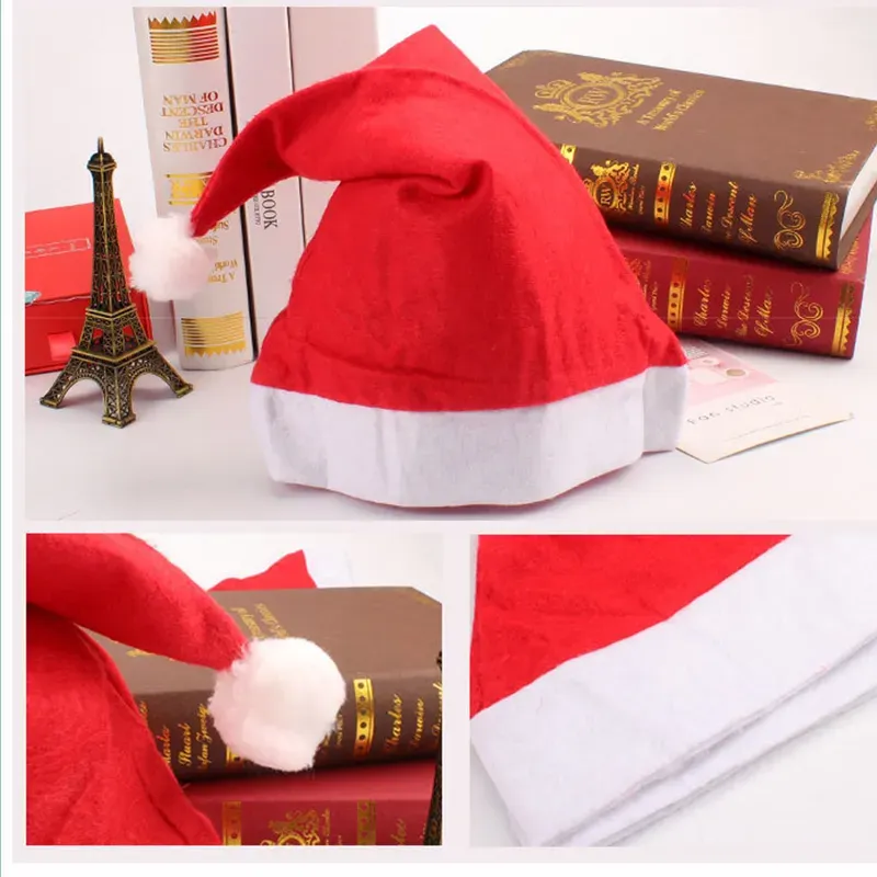 Christmas Decoration Plush Hat Santa Claus Cosplay Hats Children Decor Caps Adult Red Thicken Cap Festival Party Supplies BH4941 WLY