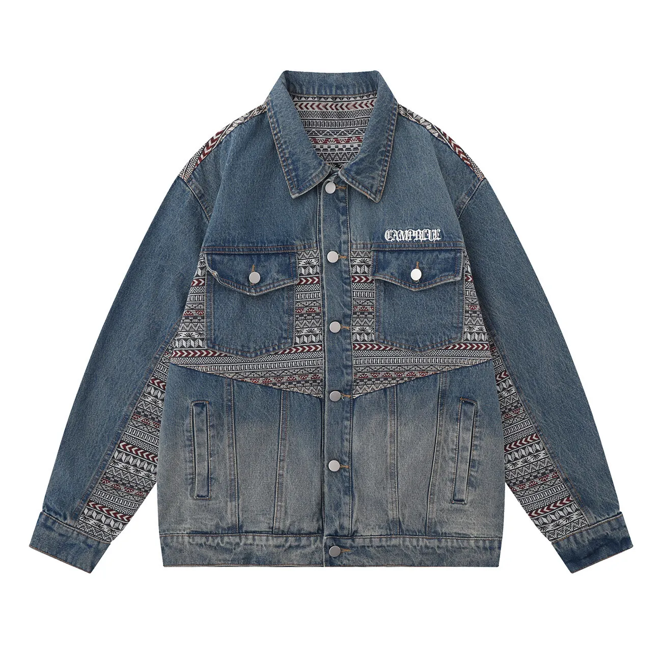 Ethnic Style Denim Patchwork Jacket | Autumn Outdoor