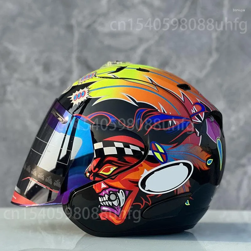 Hełmy motocyklowe 3 Russell Black Half Helmet Mężczyźni i kobiety w terenie letnie wyścigi wyścigowe Mountain Cross Casco Capacete