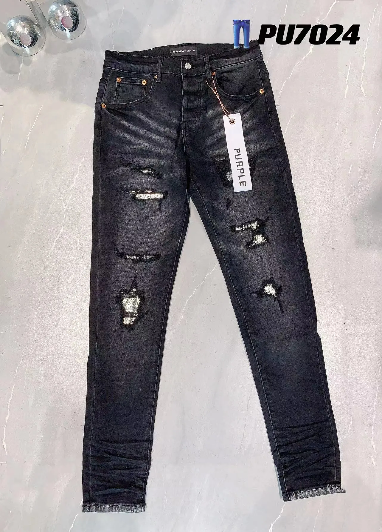 Ksubi Designer Jeans Violet Jean Hommes Taille Élastique Vêtements Serré Skinny Fashionq2915445