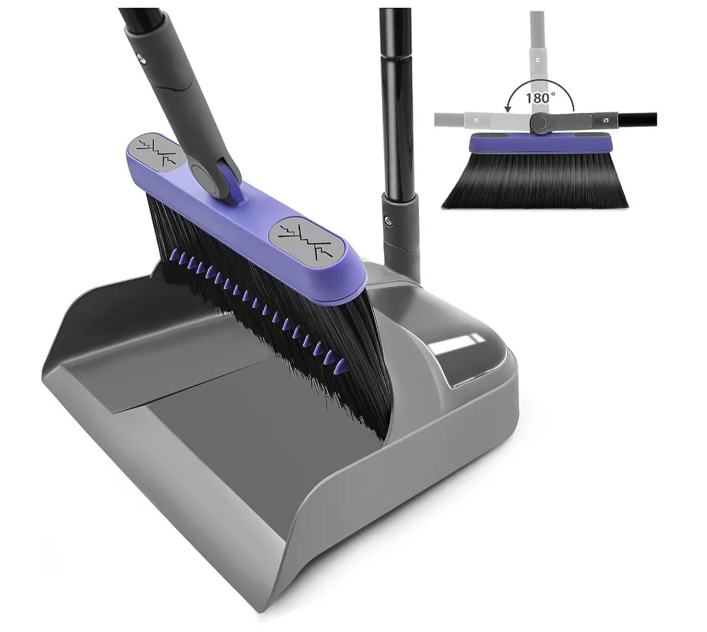 Hand Push Sweepers ZUBULUN Broom With Dustpan Combo Set For Home 54