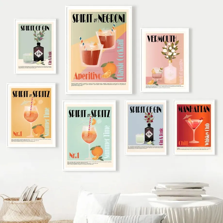 Plaque Métal Rétro 20x30 Cm – Recette Negroni, Design Vintage, Décoration Bar/cuisine, 4 Trous De Fixation
