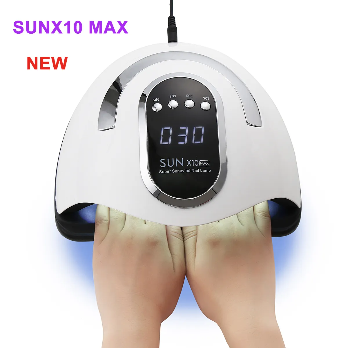 Séchoirs à ongles SUN X10 Max UV LED Lampes Sèche-linge pour vernis à ongles Manucure Écran LCD 45 Perles Machine à durcissement rapide 230825