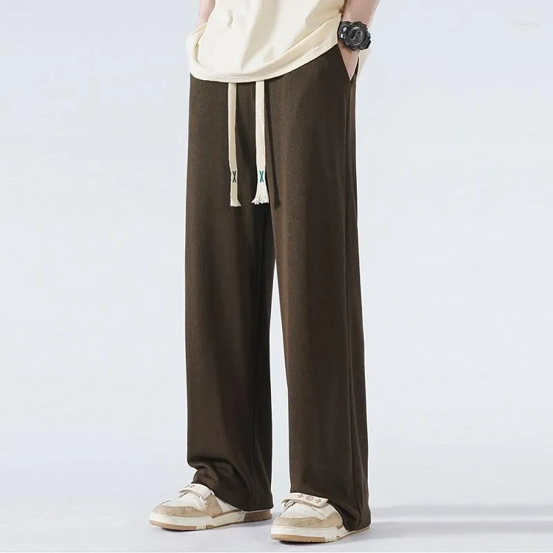 Herenbroeken Oversize heren Zwart Stretch Baggy Grijs Koreaans Wijde pijpen Zomer Ijszijde Cool Broek Recht Los Wit Vintage