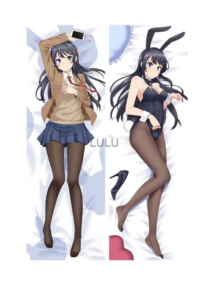 Rascal ne rêve pas de Bunny Girl Senpai Mai Sakurajima Anime corps taie d'oreiller couverture Kawaii Cospaly taie d'oreiller HKD230825 HKD230825