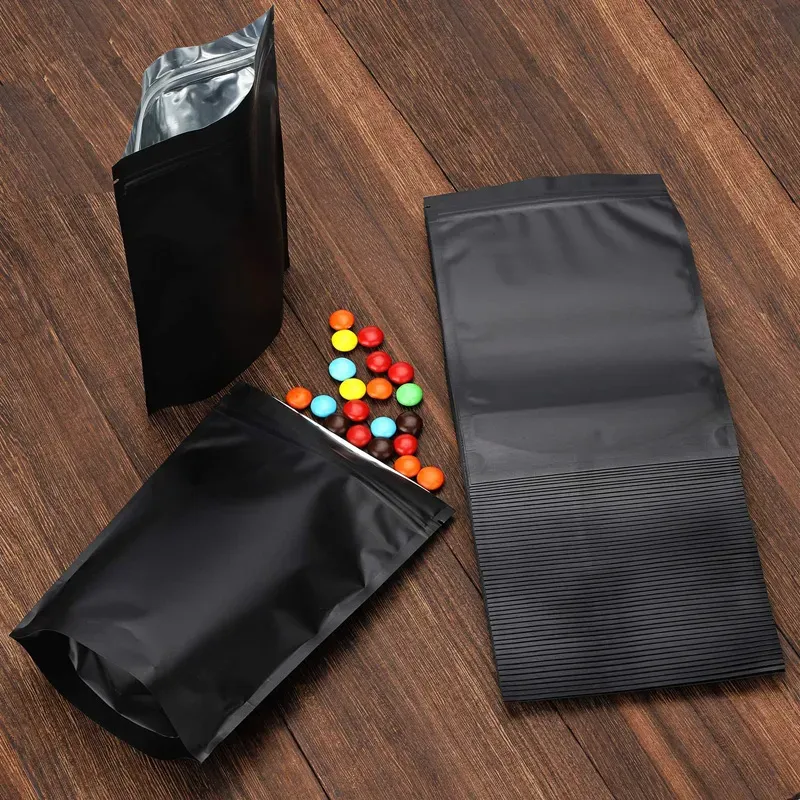 9 Size Matte Black Smell Proof Stand Up Bags Resealable Mylar Bags Foil Pouch Double-Sided Self seal Bag Wholesale LX4225