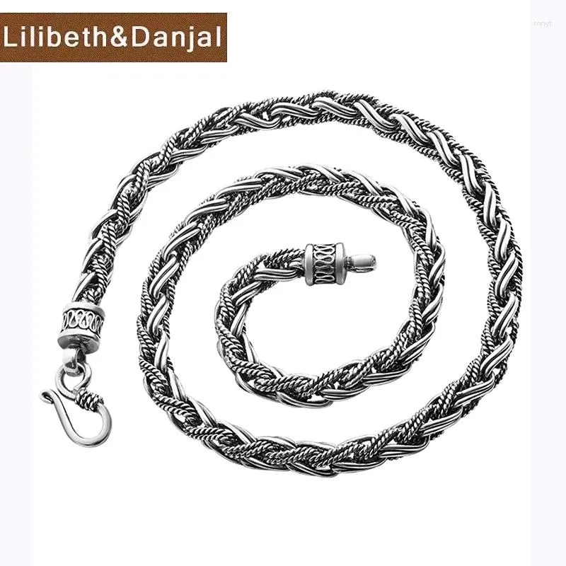 Kedjor 2023 Neacklace Pure 925 Sterling Silver 7mm Wide Weave Rope Accessories For Men Chain Halsband Pendant Smycken Friends GN1