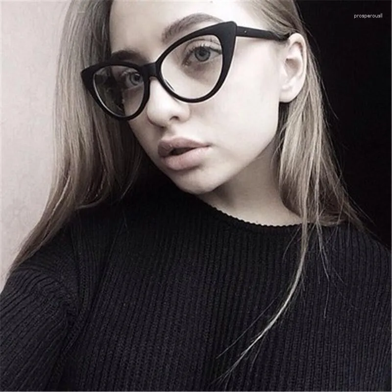 Sunglasses Frames Fashion Sexy Women Cat Eye Eyeglasses Transparent Big And Small Female Glasses Frame Optical Eyewear