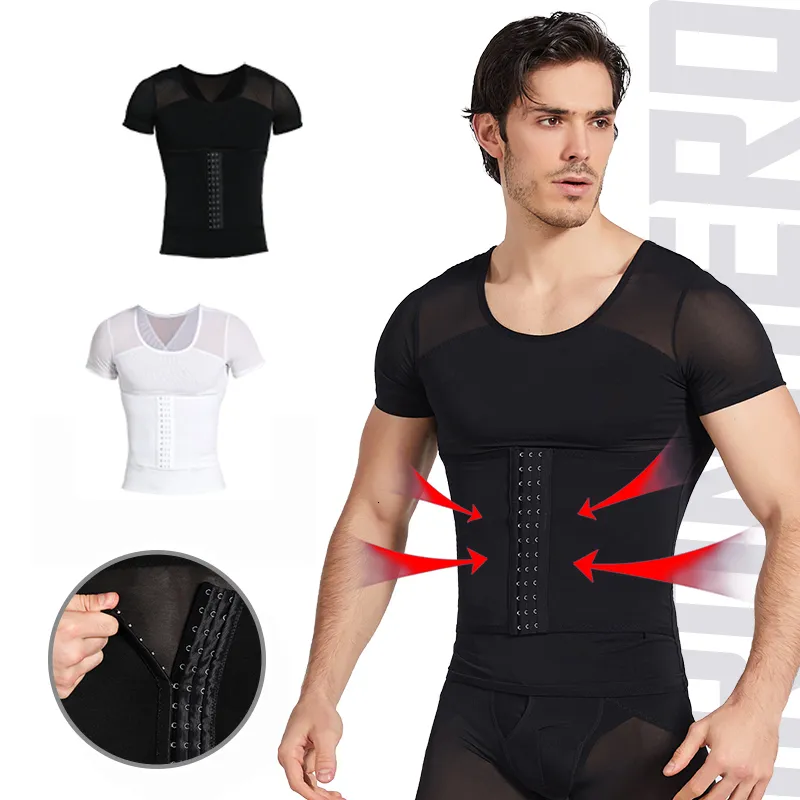 Taille Tummy Shaper hommes Shapewear hauts corps Shapers mâle Gym ceinture chemise hommes ventre contrôle minceur gilet Corest taille formateur maillot de corps 230824