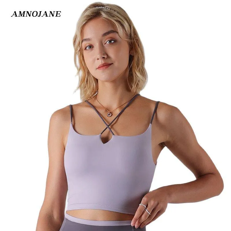 Set Yoga Top Bras For Women Strappy Back Gym Sports Bra Padded Wireless  Lifting Built In Bra Top Tank Tops Underwear Workout Clothes From Zcdsk,  $21.31