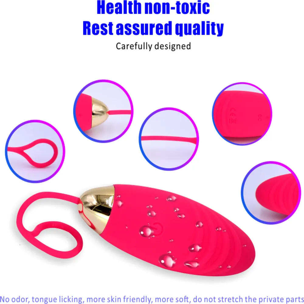 Silikon jump egg vibrator med trådlös klitorisstimulator_voghion.com