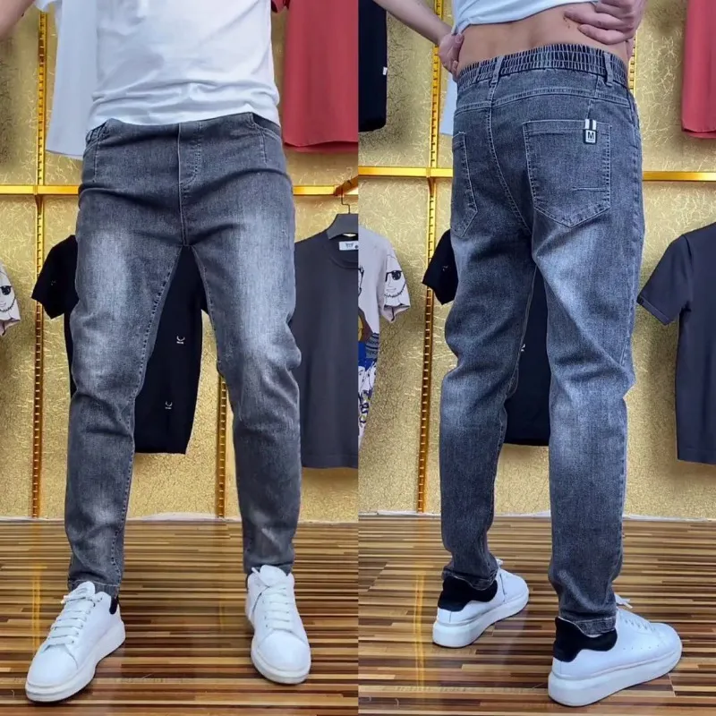 Jeans da uomo affusolati in cotone sciolto pantaloni di alta qualit firmati alla moda 2023 tendenza uomo pantaloni da cowboy impilati buggy estate Xs