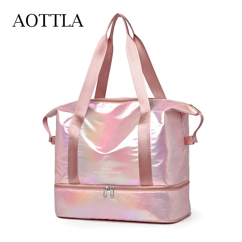 Duffel Bags Aottla Bagage Travel Bag stora kapacitet Kvinnor Axel Högkvalitativ nylon Topphandtag Fashion Trend Casual Sports 230825