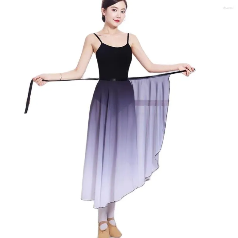 Stage Wear Gradient Color Women Ballet Tutu Skirt Gauze Classical Dance Training Dress Art Examination Gymnastics