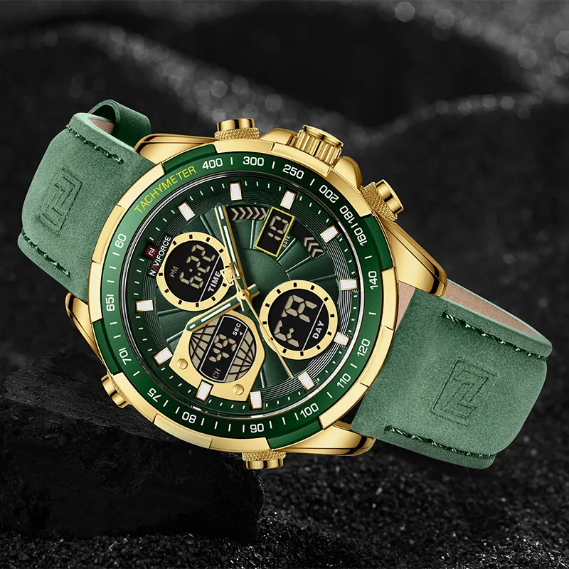 NAVIFORCE Mens Leather Military Sport Waterproof Quartz Chronograph Wristwatch Sport 230825 From You05 56.17 DHgate.Com
