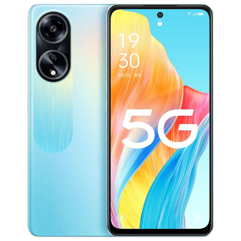 Téléphone portable d'origine OPPO A1 5G intelligent 8 Go 12 Go RAM 256 Go ROM Snapdragon 695 Android 6,72 "LCD 120 Hz Plein écran 50,0 MP 5000 mAh Face ID Empreinte digitale Téléphone portable étanche