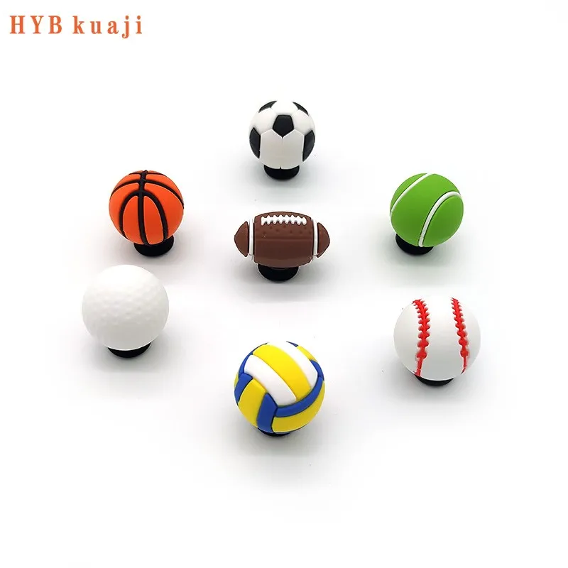 Hybkuaji sportboll super 3d cro c sko charms grossist pvc spännen för skor dekorationer tillbehör basket fotboll
