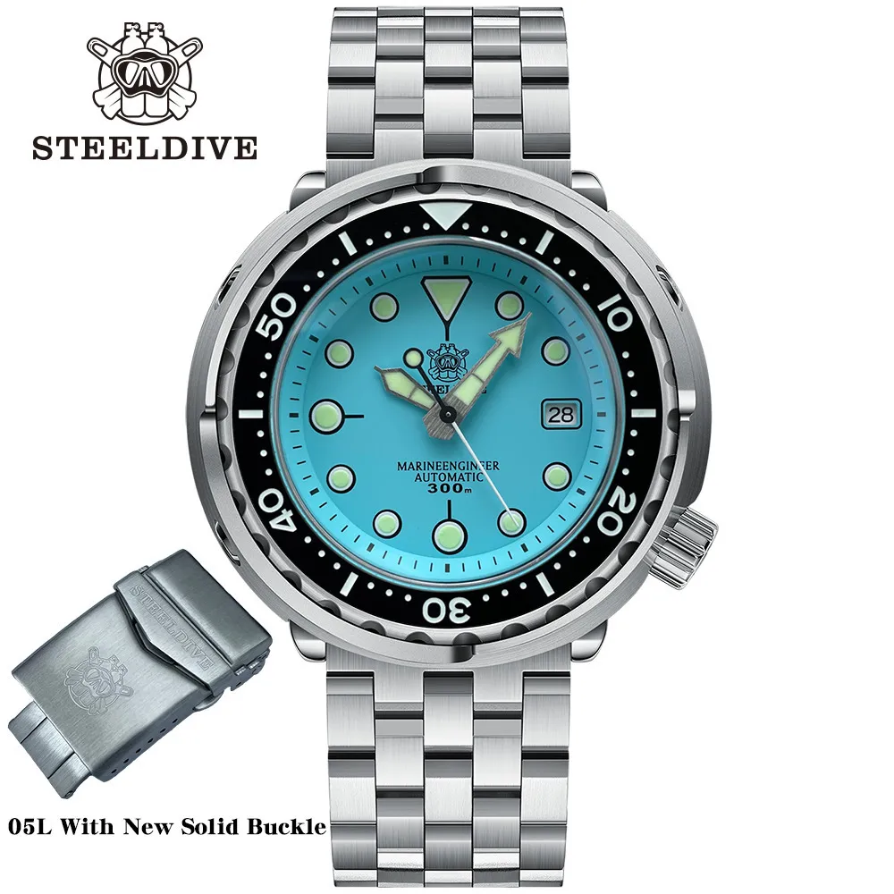 Wristwatches Color SD1975 STEELDIVE Tuna Men's Classic Watch Super Luminous Ceramic Bezel 300M Waterproof 316L Case NH35 Dive Wristwatch 230824