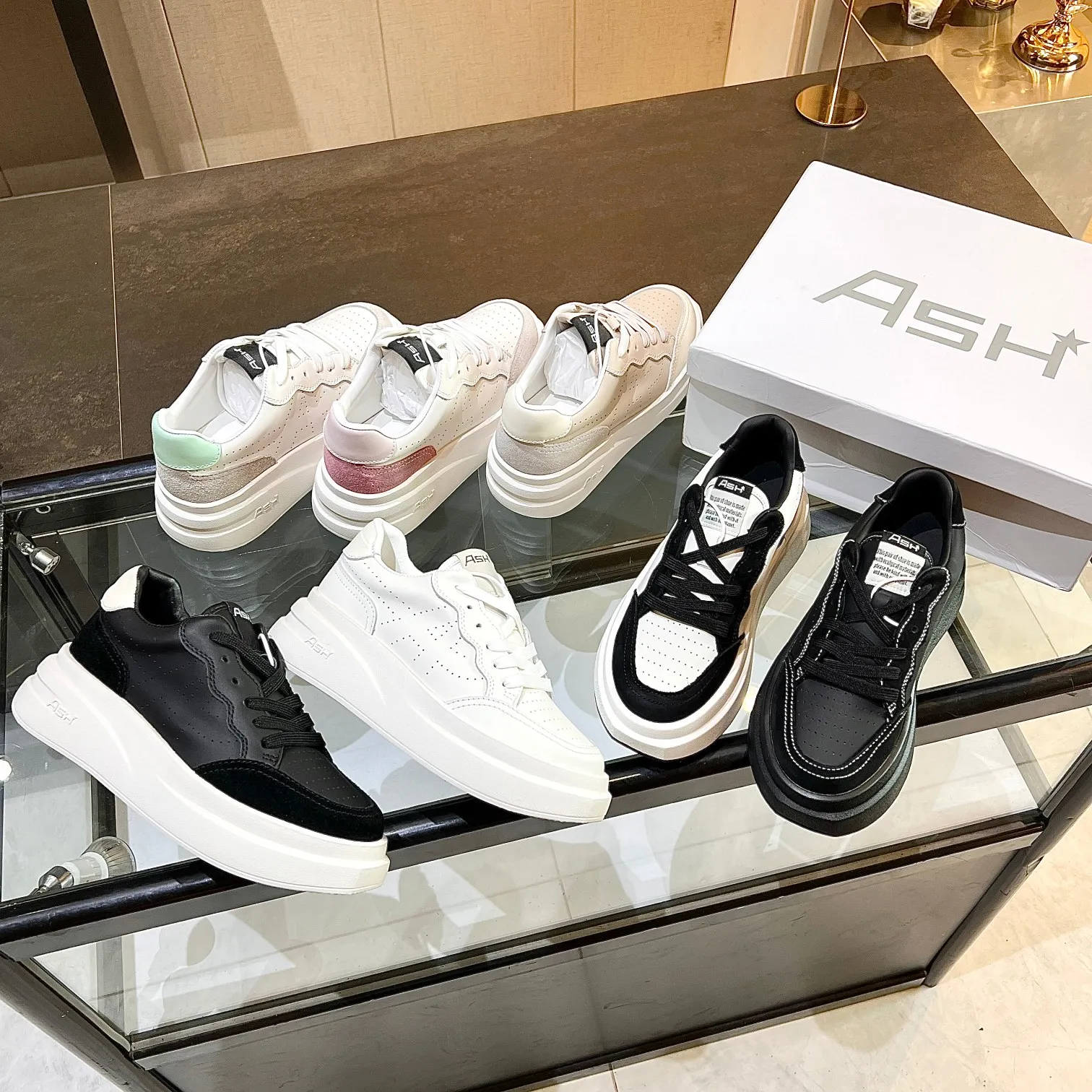 Ash white platform sneakers hot sale