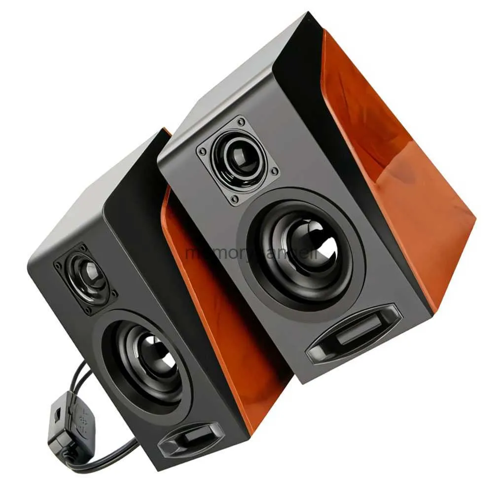 Heavy Bass Computer Speaker Noise Cancelling Sound Bookshelf Subwoofer USB2.0 Channel Wood Texture Desktop Audio HKD230825