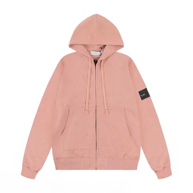 Stone Island Y2K Zip Up French Terry Hoodie With Compass