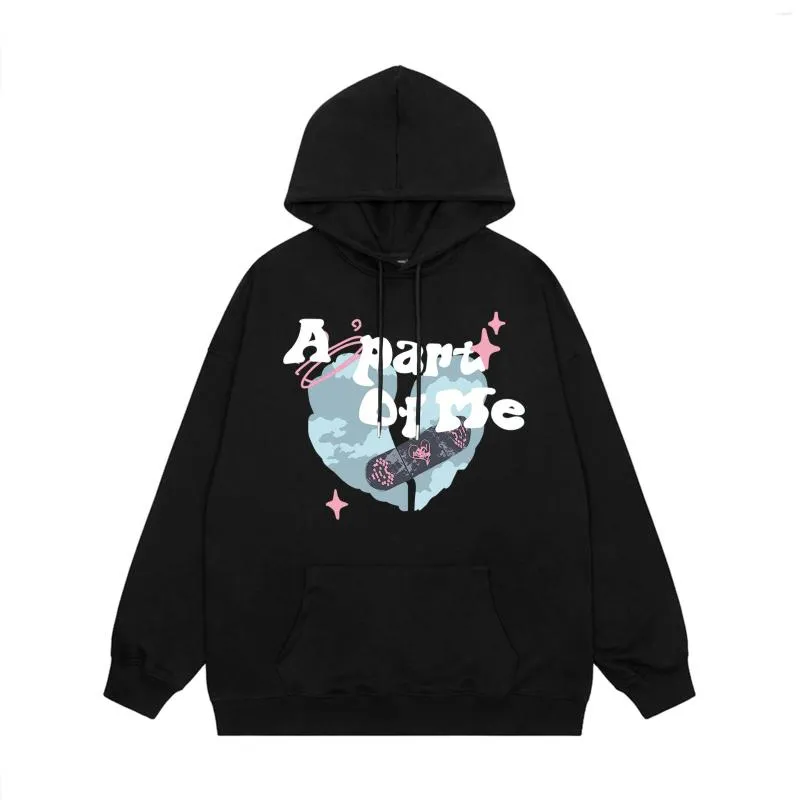 Männer Hoodies Grafik Retro Mit Kapuze Pullover Für Männer Und Frauen Hip-hop Reine Baumwolle Liebe Drucken Lose Streetwear