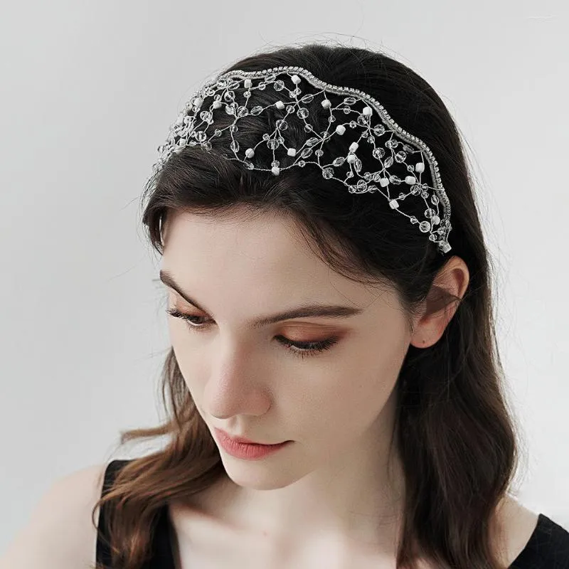 Hair Clips Handmade Rhinestone Wedding Band Bridal Headband Accessories For Brides