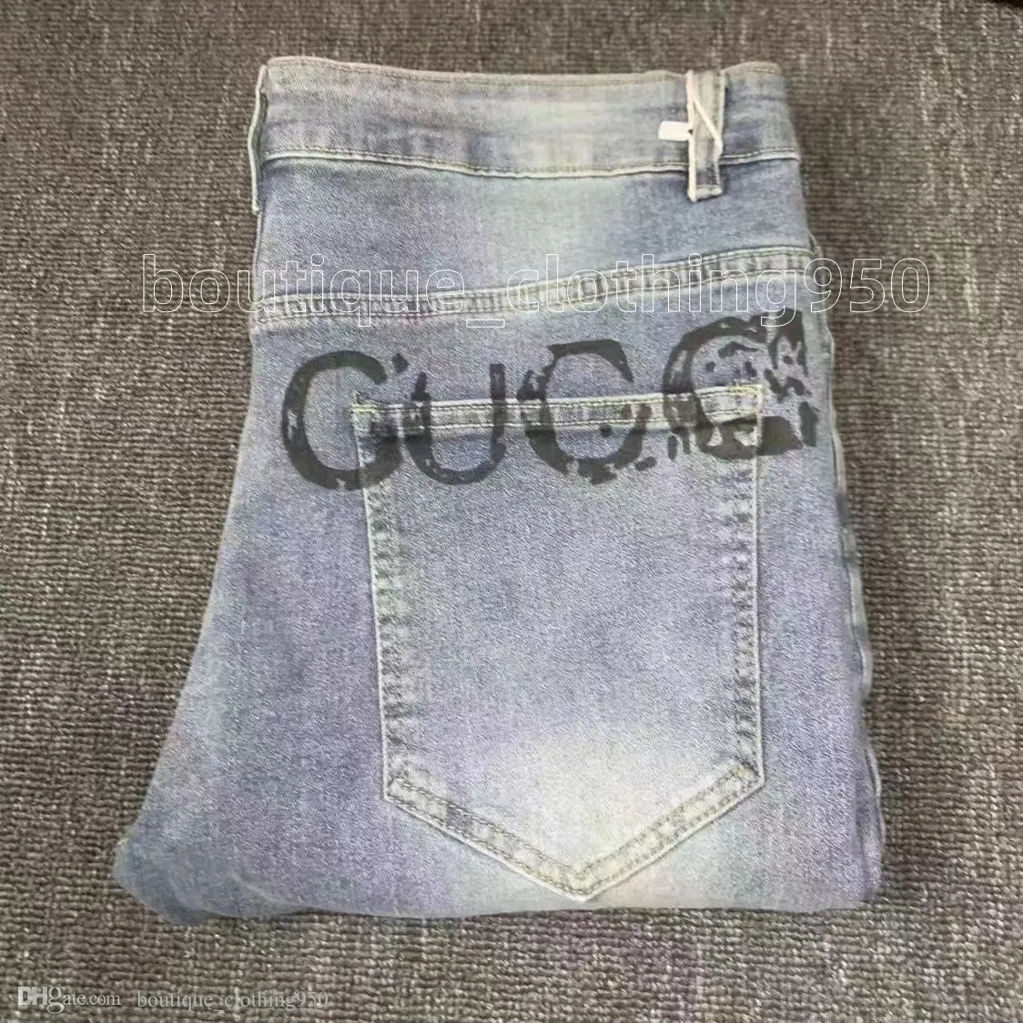 Дизайнерские джинсы для мужчин Классический вышитый алфавит джинсовый бренд.