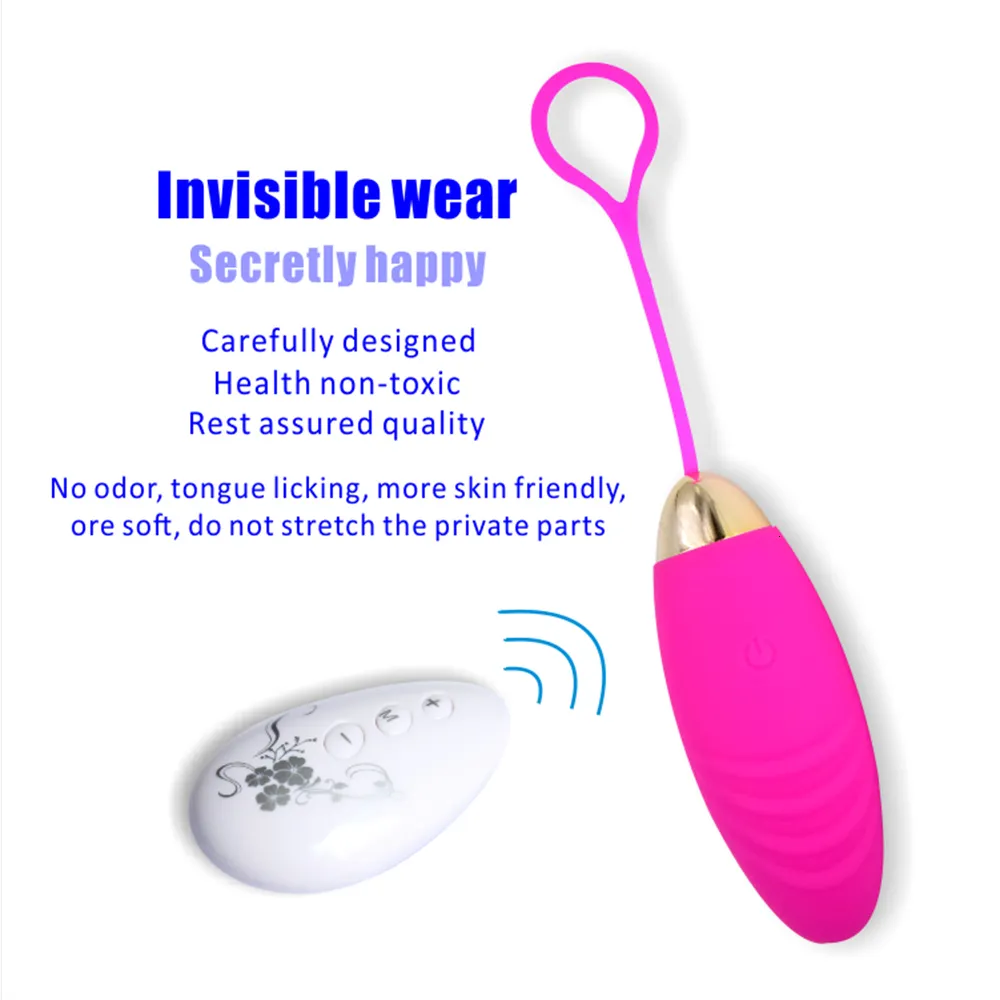 Silikon jump egg vibrator med trådlös klitorisstimulator_voghion.com
