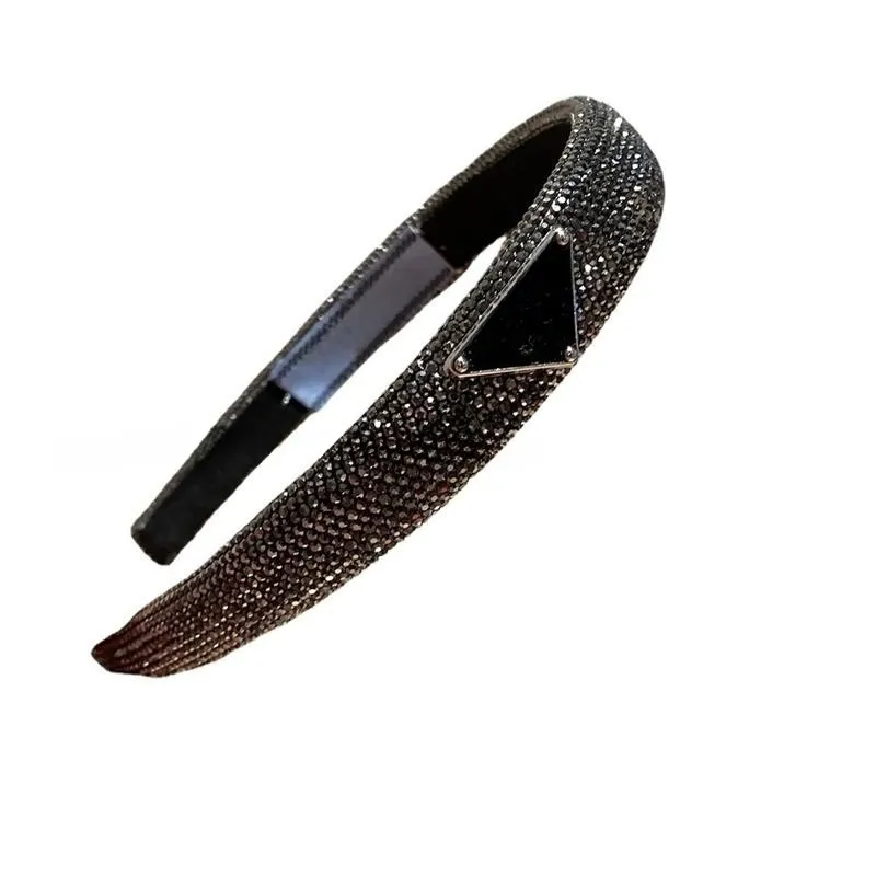 Luxo Famouse Marca Triângulo Letra Headband Mulheres Meninas Letras Hairband com Selo Acessórios para o Cabelo de Alta Qualidade Espumante Diamante HairBands