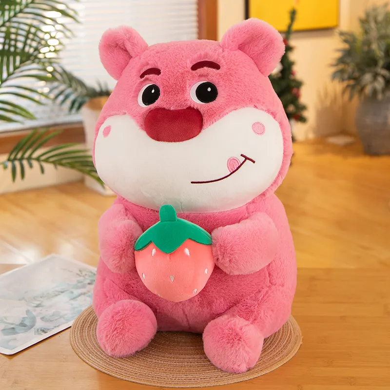 Wholesale cute pinkred Bear plush toy children's game Playmate Holiday gift doll machine prizes