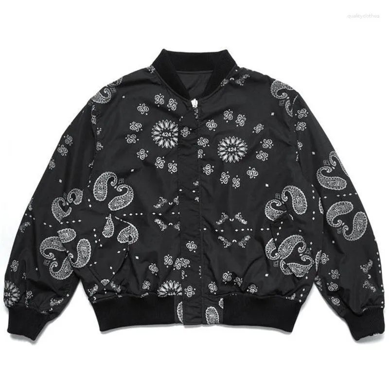 Men's Vintage Bomber Jacket: Double-Sided Cashew Floral Print, Oversized  Shop Now!