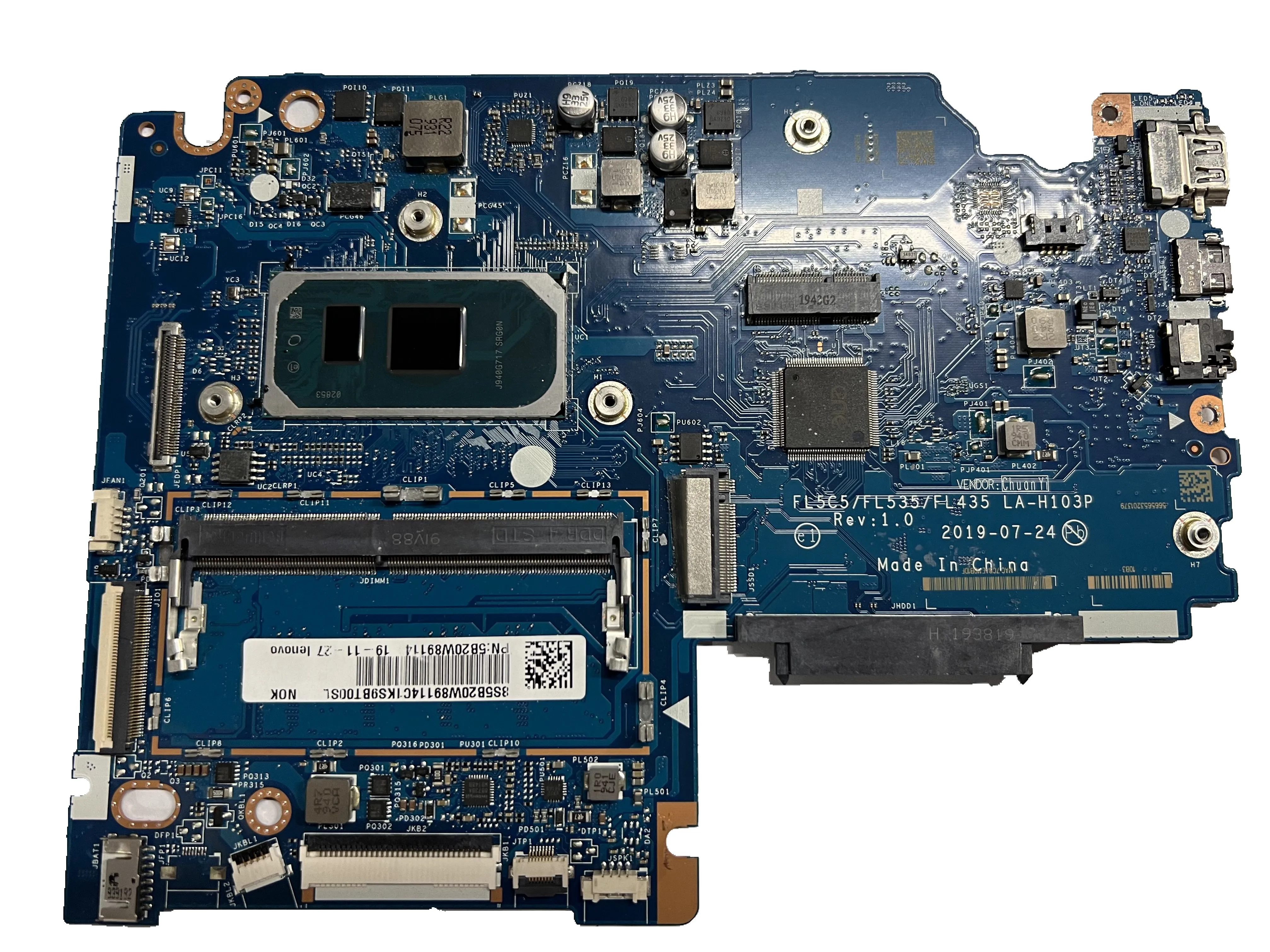Для Lenovo ThinkPad S340-15IIL Touch Mother плата LA-H103P FRU; 5B20X81509 ЦП: I5-1035U 4G