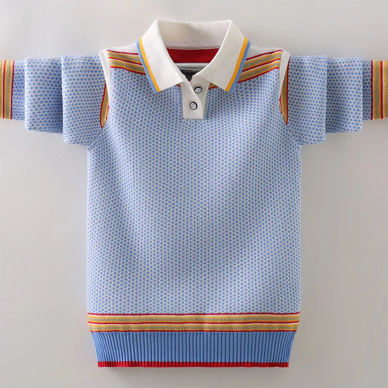 풀오버 겨울 어린이 의류 소년의 옷 풀버 편직 스웨터 아이의 옷면 제품 따뜻한 소년 스웨터 230825